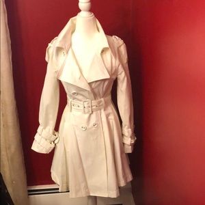 White Flare Trench Coat